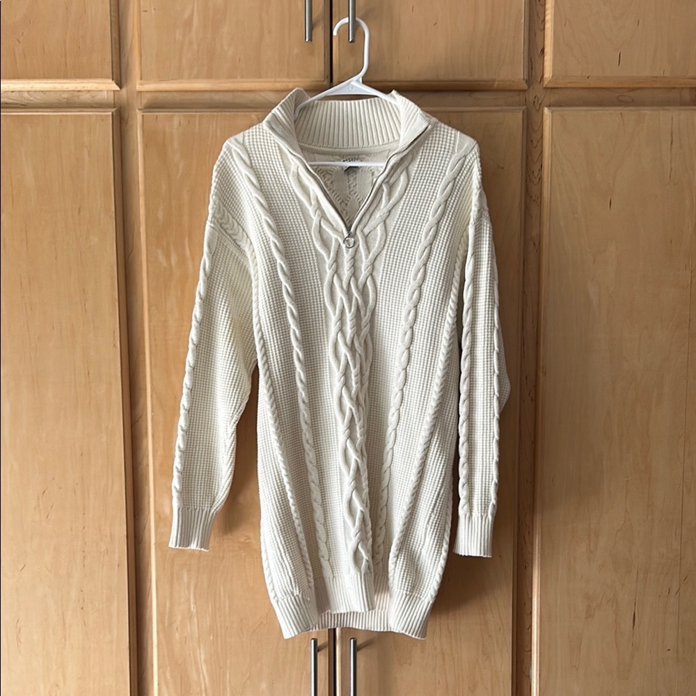 Sunday Best Cream Cable Knit Mini Dress